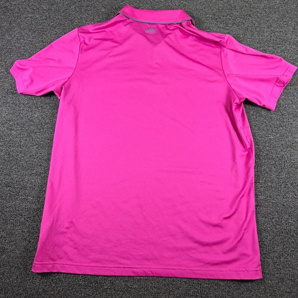 Adidas Polo Mens L Puremotion Z83406 Pink Striped EUC